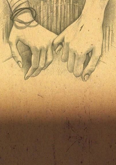 Drawing titled "Holding hands" by Stan Bigda, Original Artwork, Other