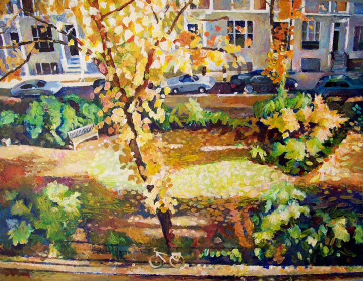 Painting titled "Kildare Gardens" by Stan Bigda, Original Artwork, Acrylic