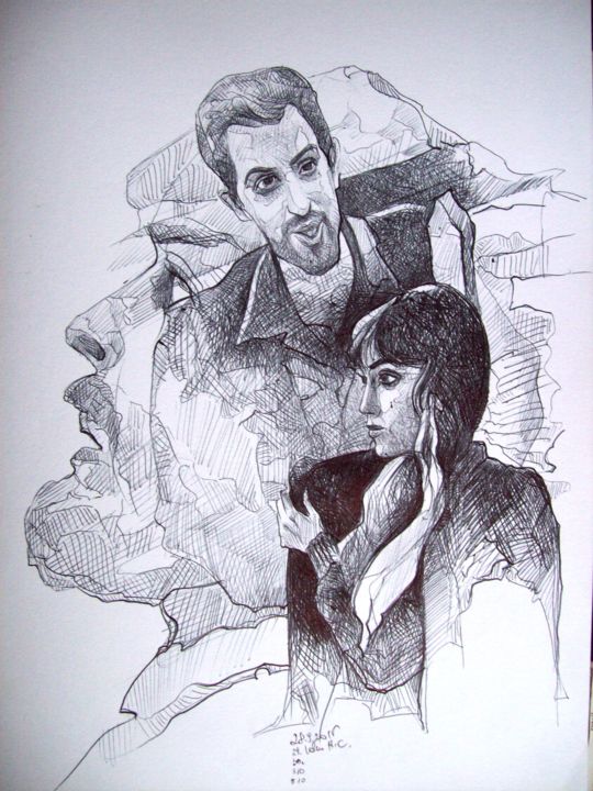 Drawing titled "Memories" by Stan Bigda, Original Artwork, Ballpoint pen