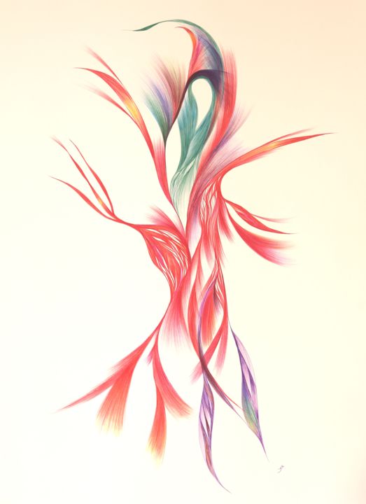 Desenho intitulada "femme-fleur.jpg" por Stan.Phi, Obras de arte originais, Canetac de aerossol