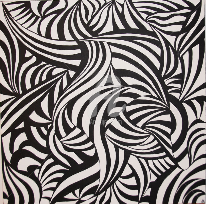 Peinture intitulée "Noir et blanc" par Stanca Lonean, Œuvre d'art originale, Acrylique