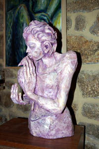 Sculpture intitulée "Jeune fille à la co…" par Robert Meeder, Œuvre d'art originale