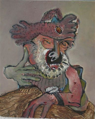 Peinture intitulée "La puce à l'oreille" par Stani Nitkowski, Œuvre d'art originale