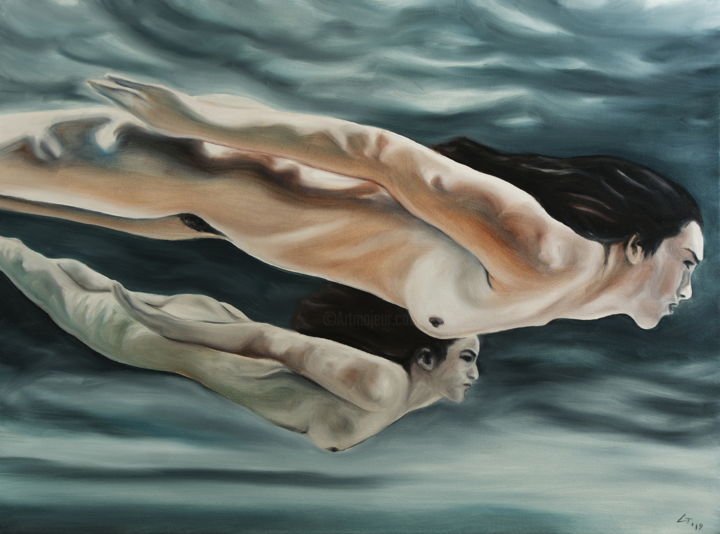 Painting titled "Underwater" by Stanimir Stoykov, Original Artwork, Oil