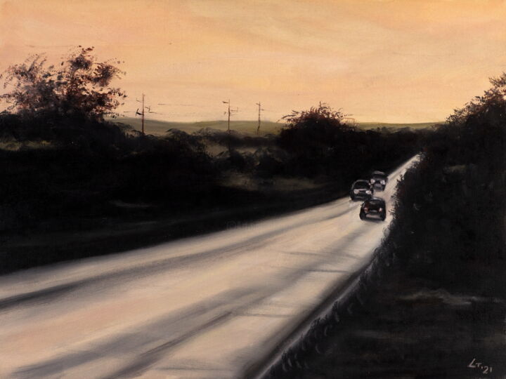 Painting titled "Road" by Stanimir Stoykov, Original Artwork, Oil