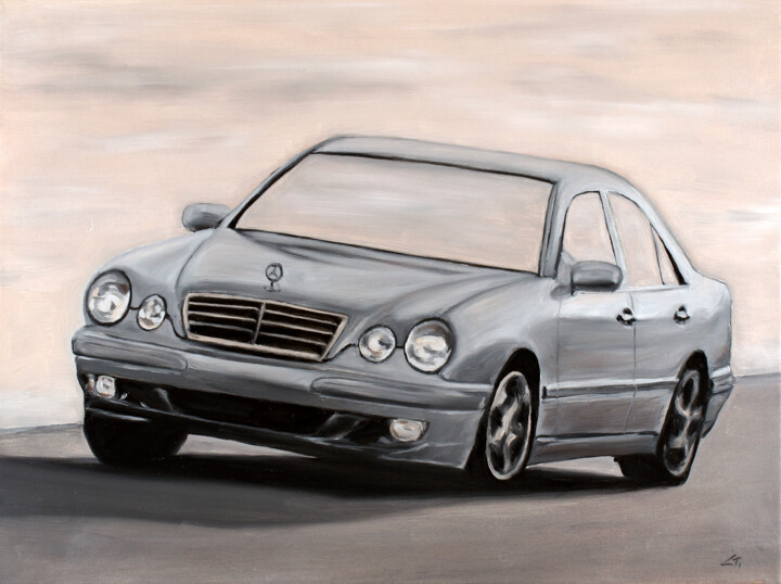 Картина под названием "Mercedes E class W2…" - Stanimir Stoykov, Подлинное произведение искусства, Масло