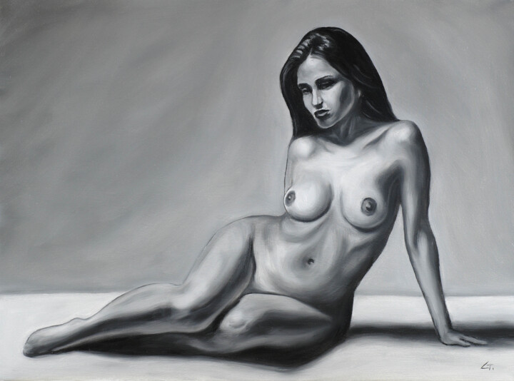 Painting titled "Nude figure 2" by Stanimir Stoykov, Original Artwork, Oil