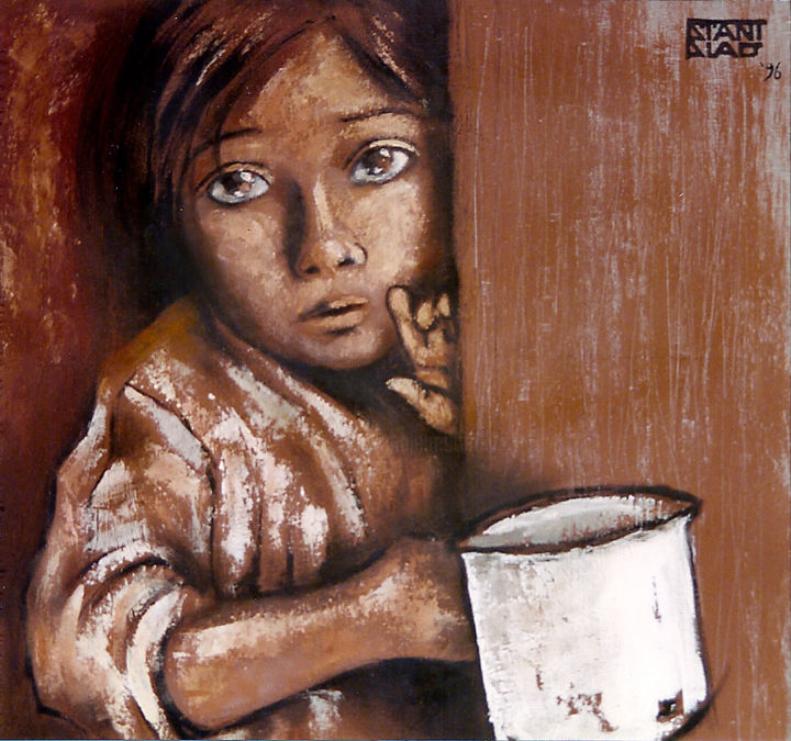 Malerei mit dem Titel "Boy" von Stanislao, Original-Kunstwerk, Öl