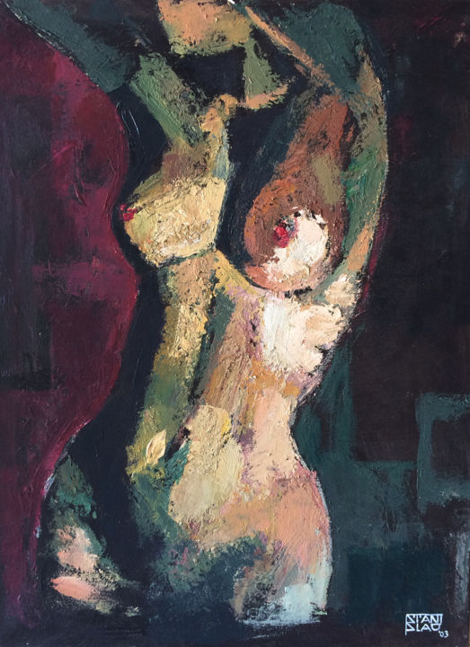 Schilderij getiteld "Torso 01" door Stanislao, Origineel Kunstwerk, Olie