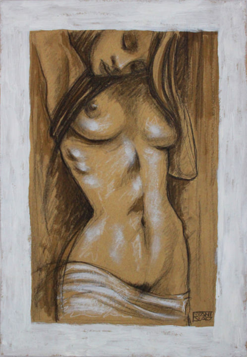 Tekening getiteld "nude_7810" door Stanislao, Origineel Kunstwerk, Houtskool