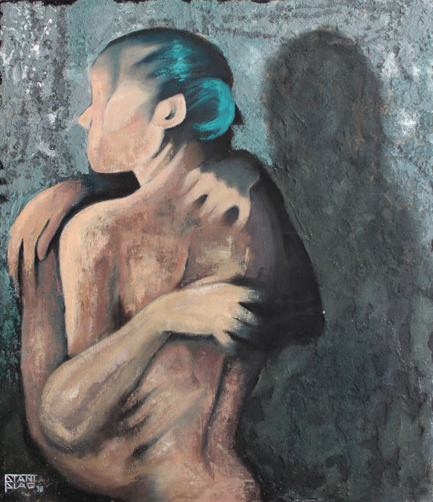 Painting titled "The embrace" by Stanislao, Original Artwork, Oil