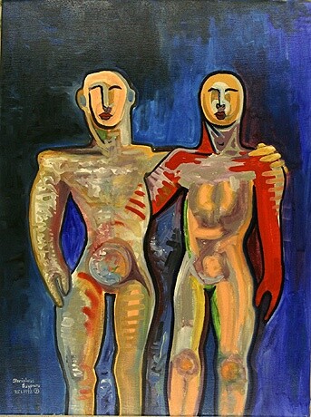 Painting titled "ID 4 Mensch" by Stanislaus Szypura (Stacho), Original Artwork