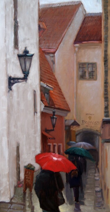 绘画 标题为“Old Tallinn” 由Stanislav Antipov, 原创艺术品, 油