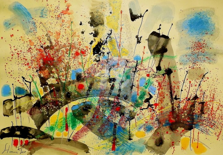 Pintura intitulada "Landscaping on Jazz…" por Stanislav Bojankov, Obras de arte originais, Acrílico