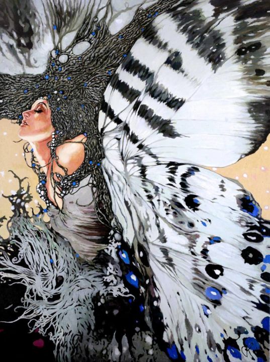 Картина под названием "Princess of Dreams" - Stanislav Krupp, Подлинное произведение искусства, Масло