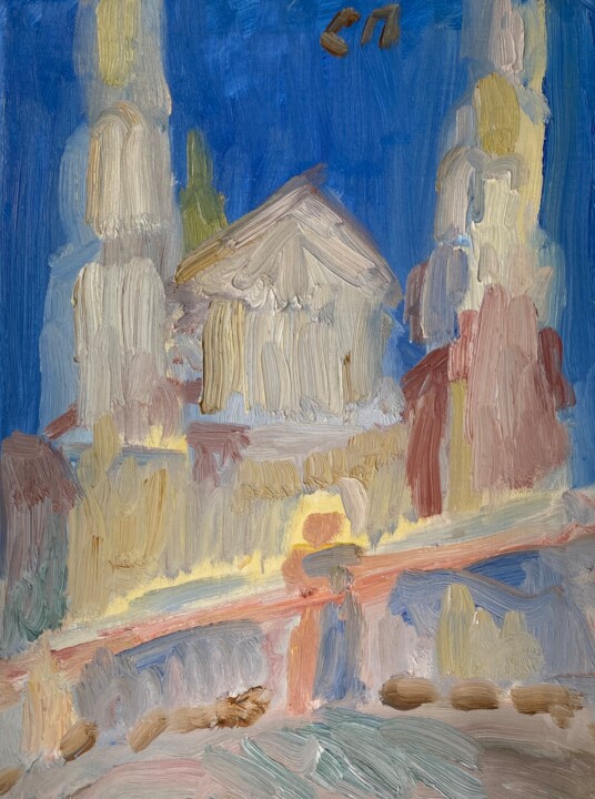 Pittura intitolato "Успенскi сабор. Вiц…" da Stanislav Polikarpov, Opera d'arte originale, Olio