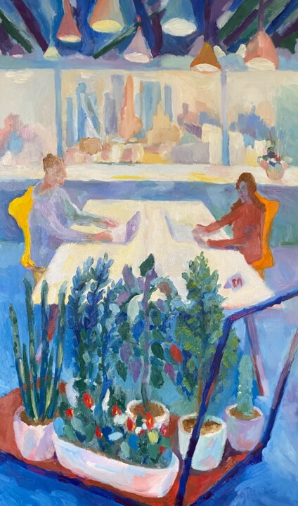 Malerei mit dem Titel "Суббота. Растения з…" von Stanislav Polikarpov, Original-Kunstwerk, Öl
