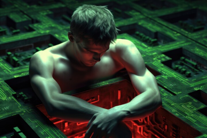 Цифровое искусство под названием "Can someone save me" - Stanislav Starchenko, Подлинное произведение искусства, Изображение…