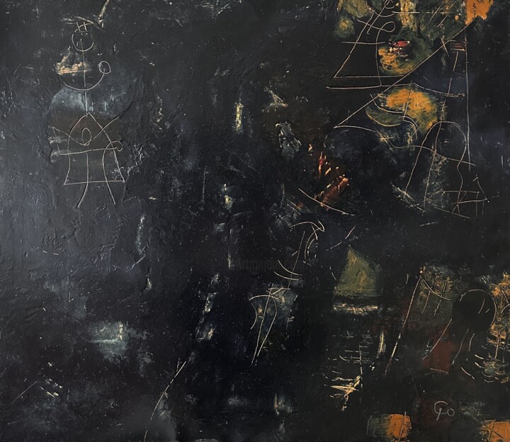 Painting titled "Confusion" by Stanislav Yushkov, Original Artwork, Encaustic Mounted on Wood Stretcher frame