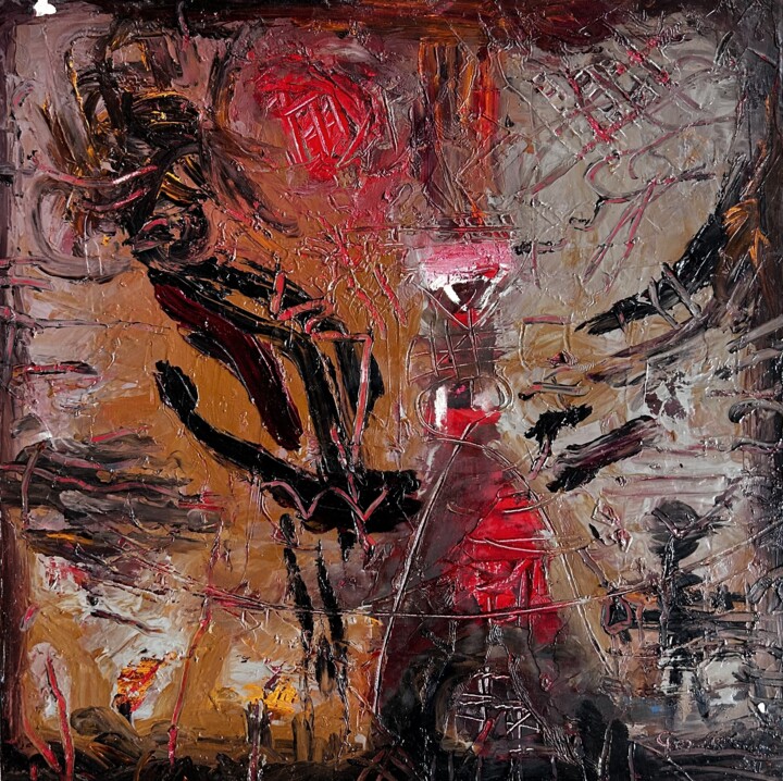 Картина под названием "Fallen" - Stanislav Yushkov, Подлинное произведение искусства, Масло Установлен на Деревянная панель