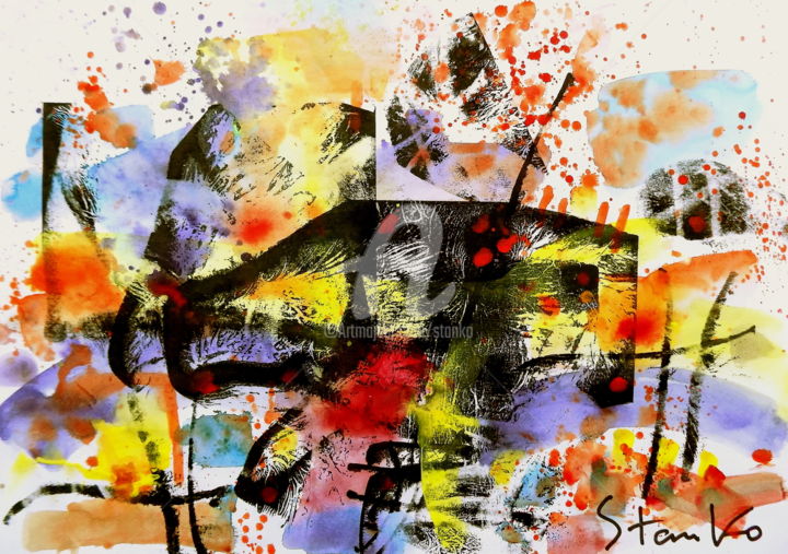Peinture intitulée "Presentiment-XVI" par Stanislav Bojankov, Œuvre d'art originale, Acrylique