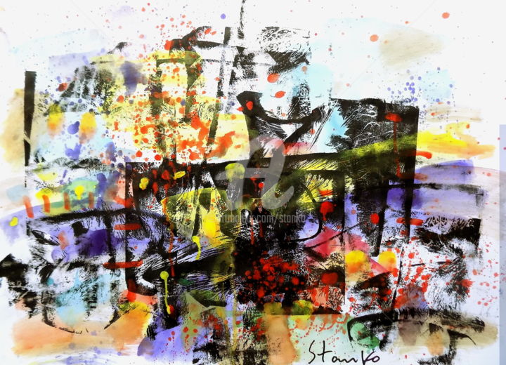 Peinture intitulée "Presentiment-XX" par Stanislav Bojankov, Œuvre d'art originale, Acrylique