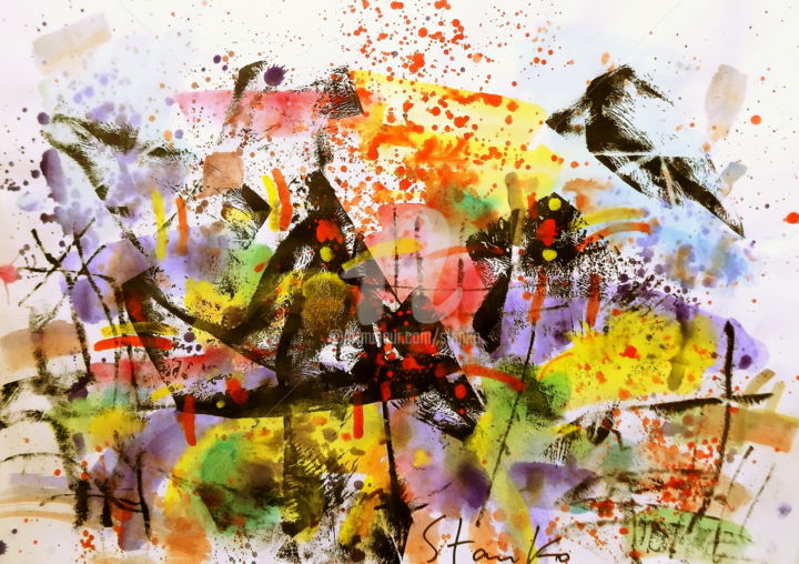 Peinture intitulée "Presentiment-XXI" par Stanislav Bojankov, Œuvre d'art originale, Acrylique