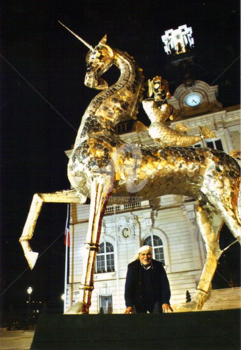 Sculptuur getiteld "La Comédie Mytholog…" door Stanko Kristic, Origineel Kunstwerk, Metalen