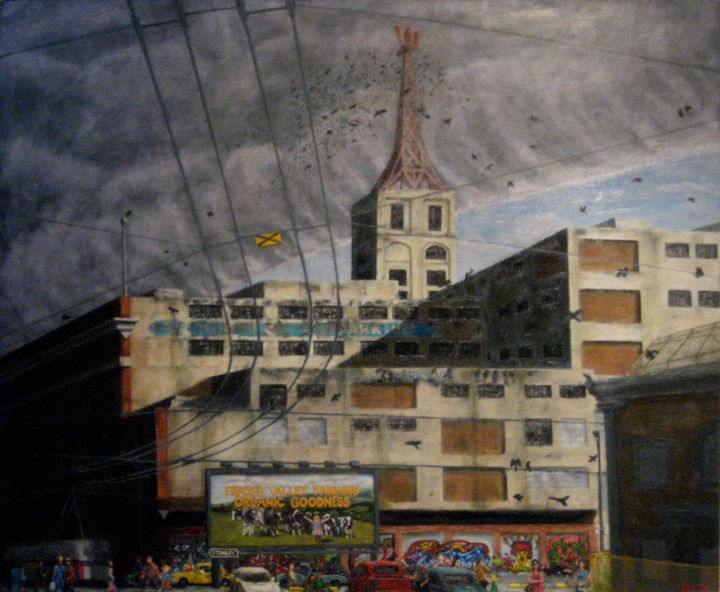 Painting titled "Woodwards #1" by Stanley Mishkin, Original Art, Oil
