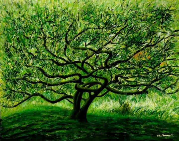 绘画 标题为“Japanese Tree” 由Stan Sweeney, 原创艺术品