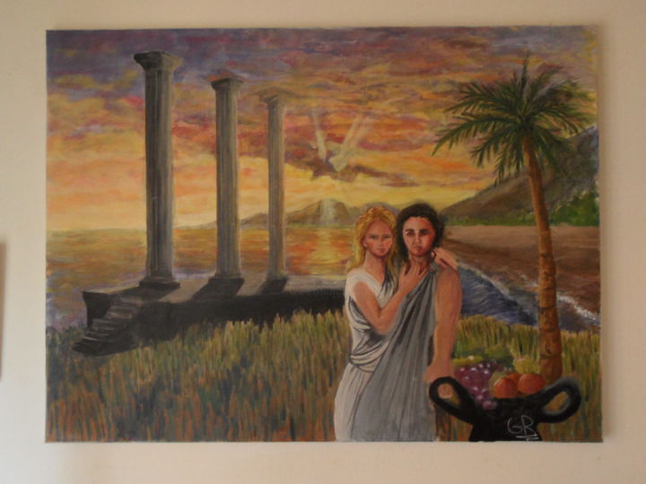 Pittura intitolato "Le temple de l'amour" da Gigi, Opera d'arte originale, Acrilico
