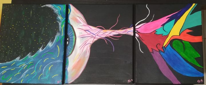 Pintura titulada "Prismatico" por Starsophi, Obra de arte original, Acrílico