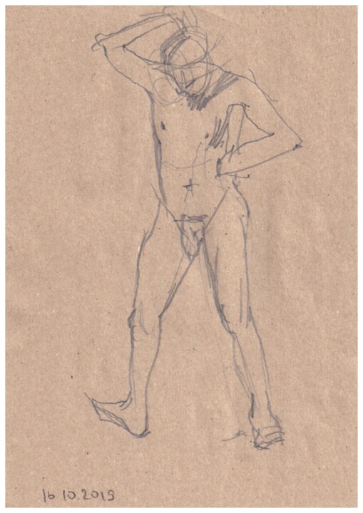 Dessin intitulée "that man front view" par Startistgallery, Œuvre d'art originale, Crayon
