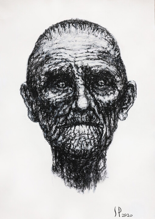 「old age」というタイトルの描画 Стас Прохорцев (Stanislav Prokhortsev)によって, オリジナルのアートワーク, パステル
