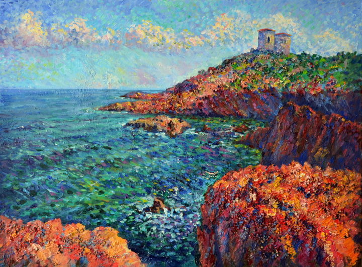 Картина под названием "Pointe du Cap Roux.…" - Stas, Подлинное произведение искусства, Масло