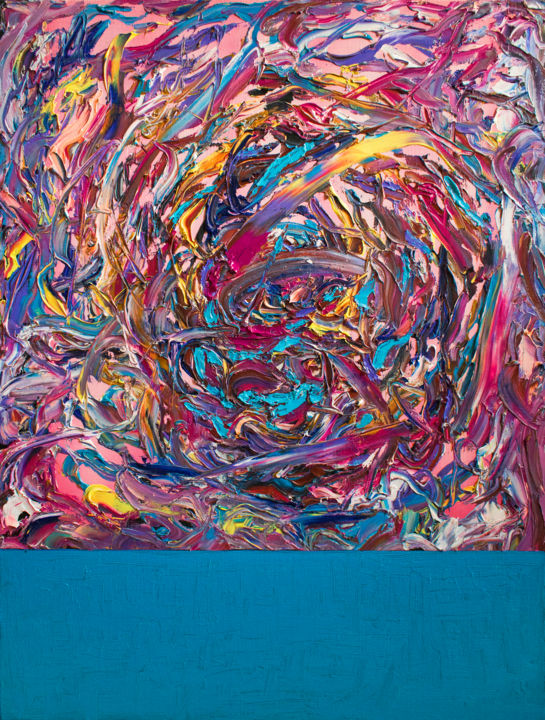 Painting titled "Free energy" by Stas Royze, Original Art, Oil Mounted on Stretcher frame
