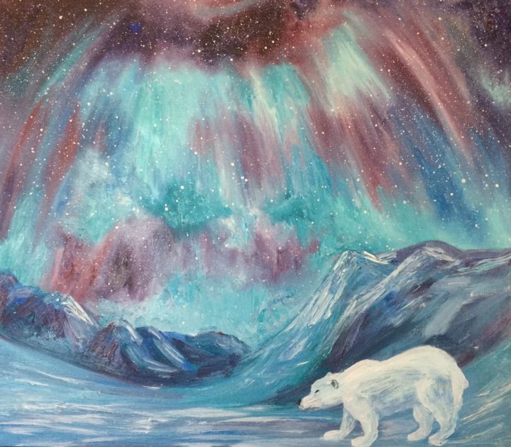 Pintura titulada "северный полюс" por Stasy-Forest, Obra de arte original, Acrílico