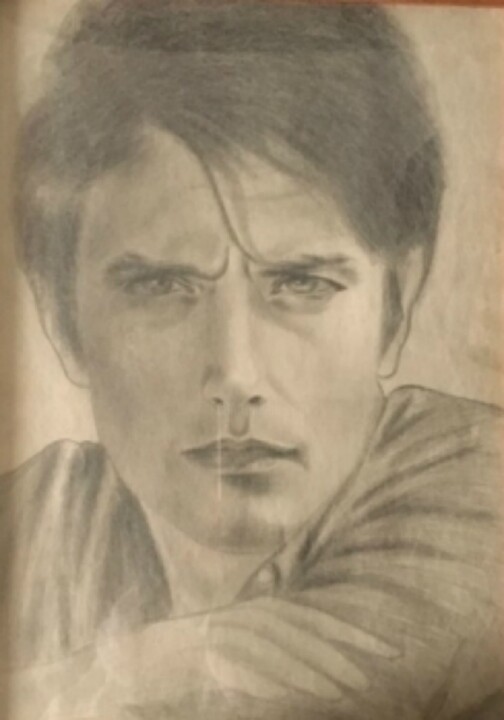 Desenho intitulada "Alain Delon" por State Florica, Obras de arte originais, Lápis