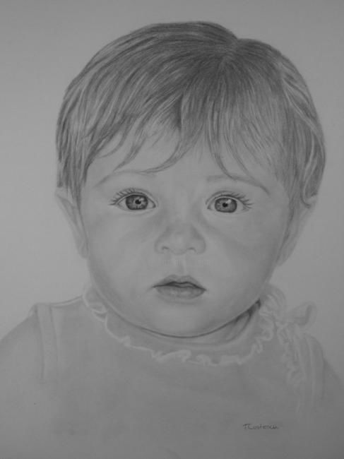 Dibujo titulada "Graphite Portrait o…" por Tracey Costescu, Obra de arte original