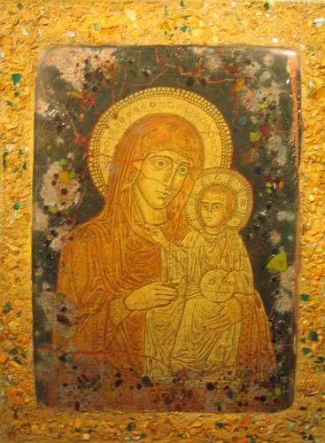 Painting titled "The Virgin Mary" by Stavri Kalinov, Original Artwork