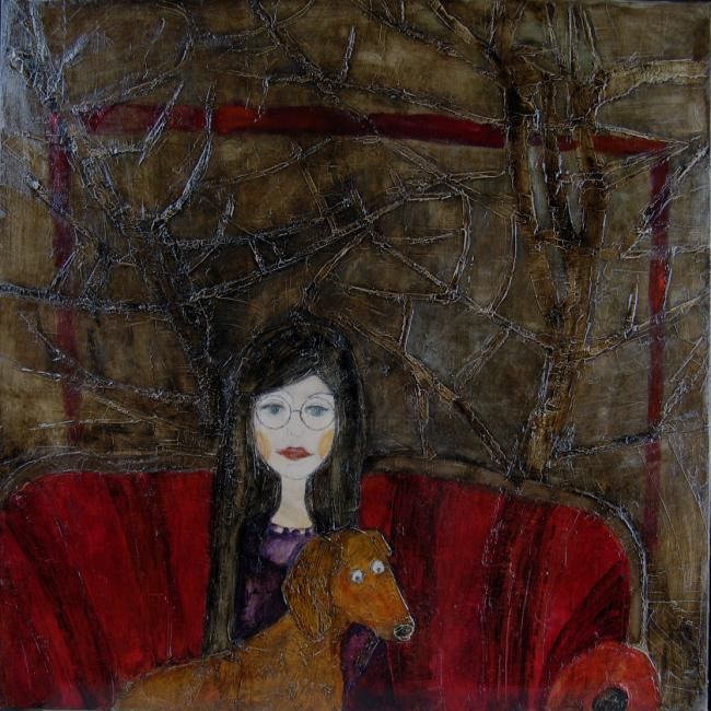 Painting titled "Antonia in the fore…" by Dominika Stawarz-Burska, Original Artwork, Oil