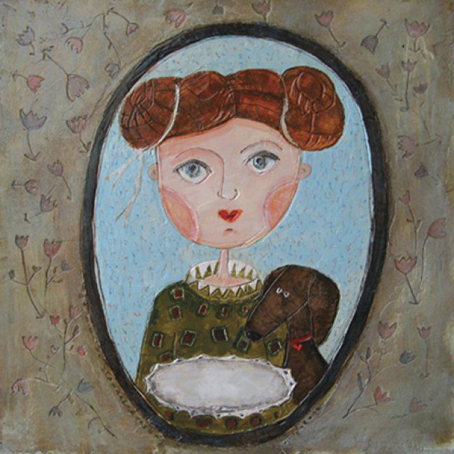 Painting titled "Emily" by Dominika Stawarz-Burska, Original Artwork, Oil