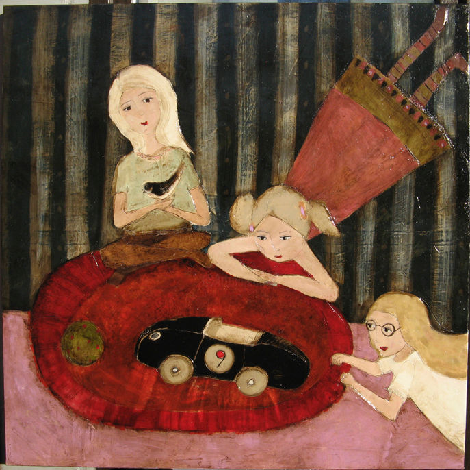 "Zabawa na czerwonym…" başlıklı Tablo Dominika Stawarz-Burska tarafından, Orijinal sanat, Petrol