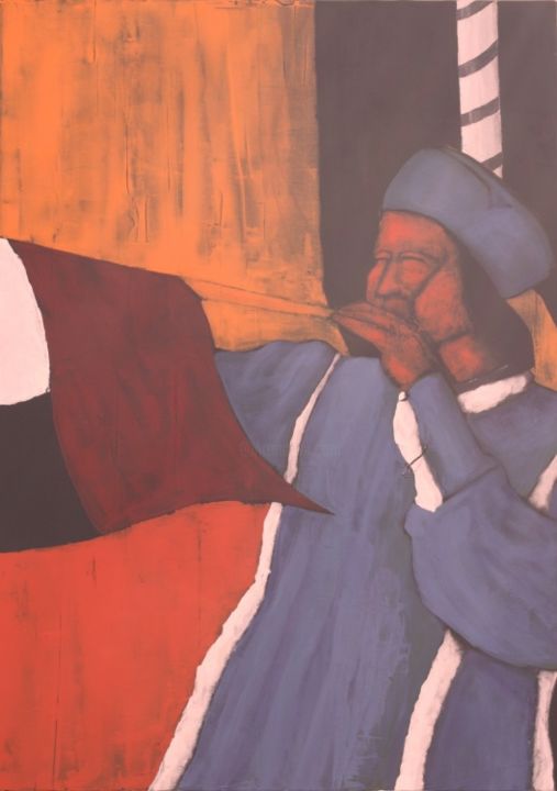 Pittura intitolato "trombetto.jpg" da Stecchi Massimo, Opera d'arte originale, Olio