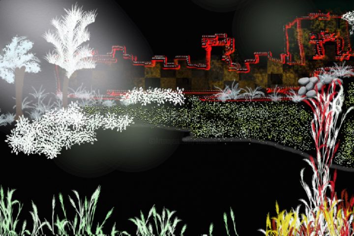 Digital Arts με τίτλο "Old City (Jérusalem)" από Ditellia Steeland, Αυθεντικά έργα τέχνης, Ψηφιακή ζωγραφική