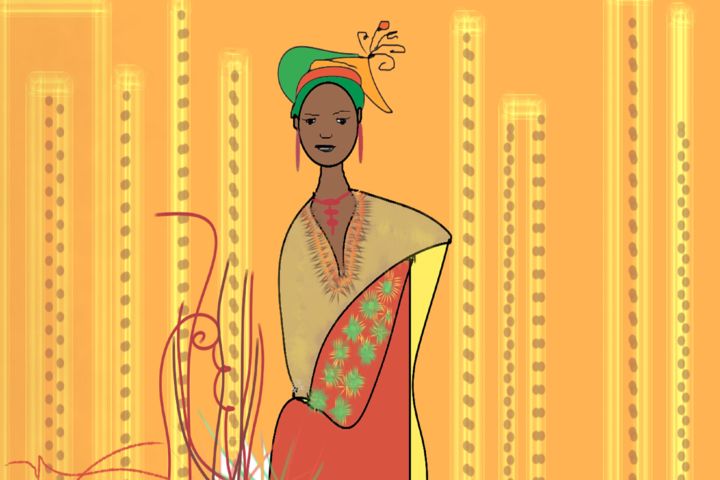 Arts numériques intitulée "Femme Africaine" par Ditellia Steeland, Œuvre d'art originale, Peinture numérique