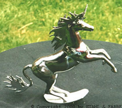 Skulptur mit dem Titel "Stahl-Skulptur-Schw…" von Stahl Farbe, Original-Kunstwerk, Metalle