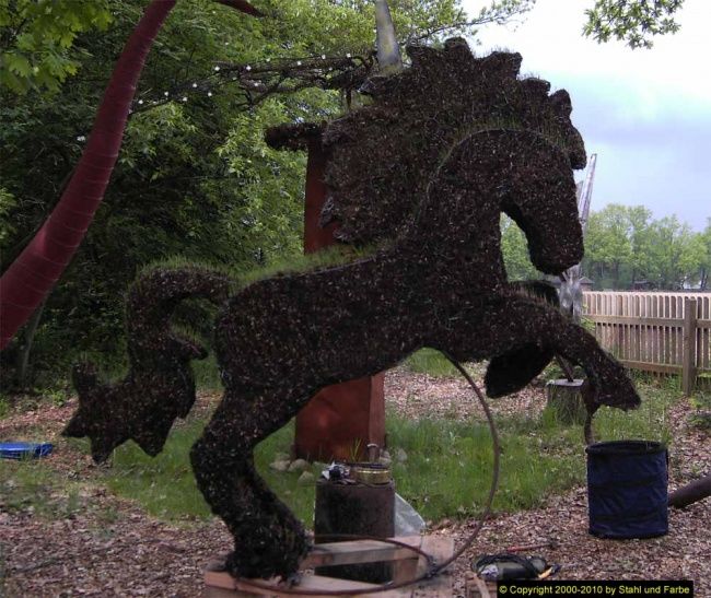 Sculptuur getiteld "Garden Sculpture ri…" door Stahl Farbe, Origineel Kunstwerk, Metalen