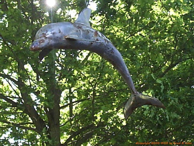 Sculpture intitulée "dolphin_welded_shee…" par Stahl Farbe, Œuvre d'art originale, Métaux