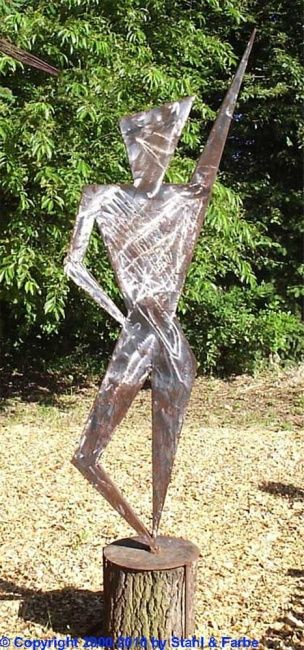 Sculpture titled "Steel sculpture the…" by Stahl Farbe, Original Artwork, Metals